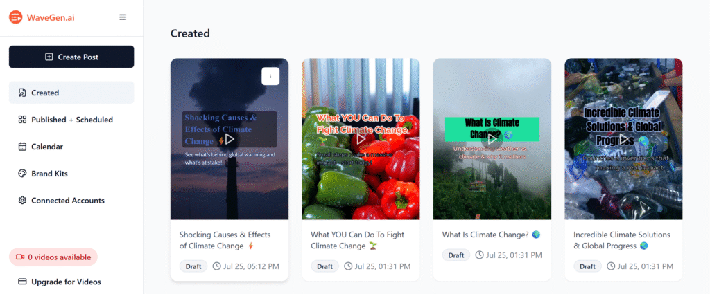 WaveGen.ai Review: Is It Worth It For Amazing Creators? 11 Created Posts, Wavegen.ai