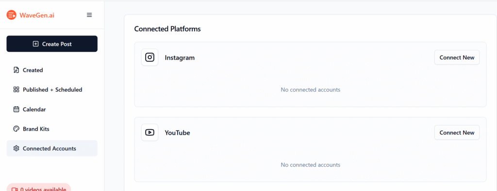 WaveGen.ai Review: Is It Worth It For Amazing Creators? 16 Connected Platforms Section Wavegen.ai