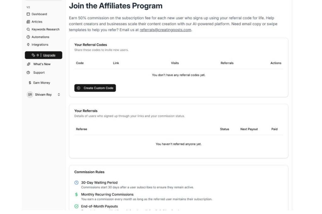 Creating Posts Review: Rank Your New Blogs Fast With AI 11 12. Ability To Earn Money Too By Affiliate Marketing